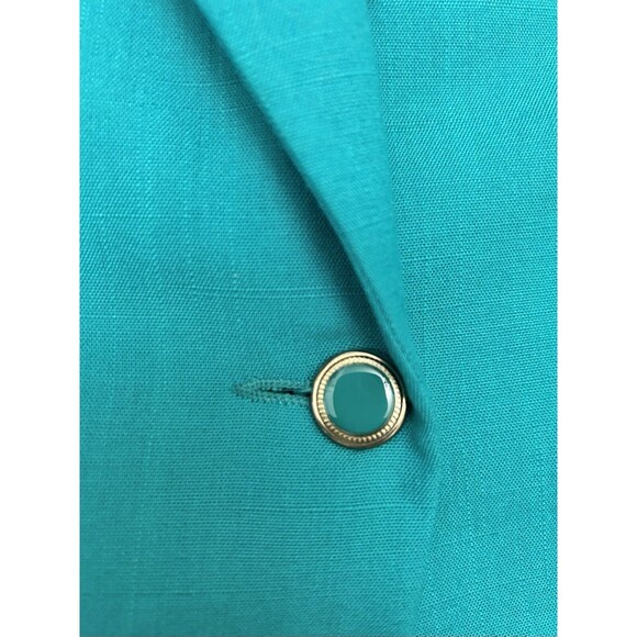 Women's Vintage Plus Size KORET Teal Green Turquoise Lined Blazer - Picture 4 of 10
